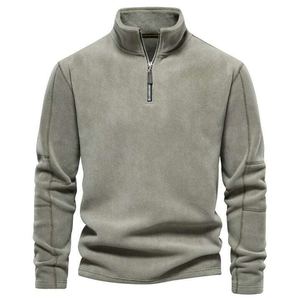 Sweat à capuche demi-zip pour hommes, fabriqué avec un tissu doux et confortable, respirant, décontracté, mode d'hiver, nouvel arrivage, vente en gros d'usine - Product Image 1