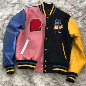 Veste de baseball personnalisée style universitaire en laine/cuir pour homme, respirante, coupe-vent, décontractée, pour l'extérieur, avec doublure polaire - Product Image 4