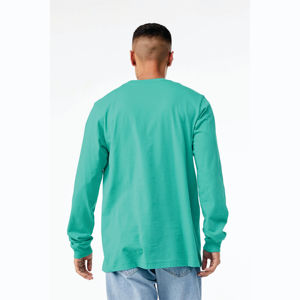 T-shirt à manches longues unisexe à col ras du cou Teal Classic: 100% Airlume coton peigné et filé à l'anneau, 32 célibataires, 4.2 oz - Product Image 3