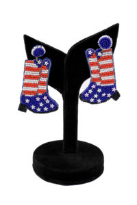 Pendientes de Diseño Patriótico Divertidos y Novedosos, Hechos a Mano con Cuentas Rojas, Blancas y Azules, Pendientes de Moda para Mujer, Joyería para el Día del Partido 2026 - Product Image 5