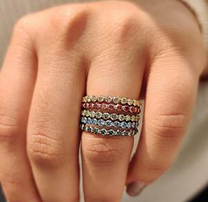 Anillo de boda con diamante azul de 1.00 quilates en estilo de punta compartida para mujer, joyería de plata 925 - Product Image 5