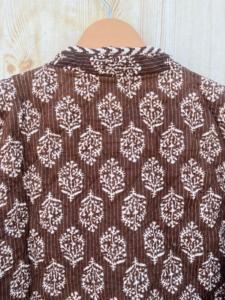 เสื้อแจ็กเก็ตผ้าคอตตอนบุนวมของผู้หญิงพิมพ์ลายดอกไม้กระดุมใส่สบายใส่ได้ทุกฤดู - Product Image 3