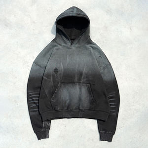 Sudadera con capucha de algodón pesado Retro de alta calidad para hombre, Sudadera con capucha de calle con gráfico de logotipo personalizado, Sudadera con capucha de gran tamaño de otoño - Product Image 3