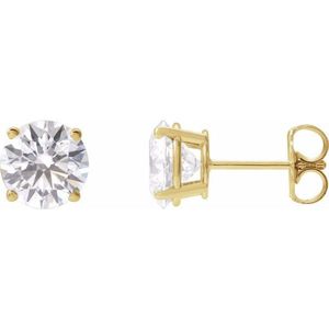 4-Prong Lightweight White Gold <b>Stud</b> Earrings Trendy Ball Shape Garnet Amethyst Diamond Sapphire <b>Emerald</b> Zircon Engagement Party - Product Image 1