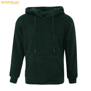 Top Sale ODM <b>Men's</b> <b>Hoodie</b> Sweatshirts Custom Fluffy <b>Fleece</b> Fur Lining <b>Sherpa</b> Winter Plain Dyed High Quality Hoodies - Product Image 3