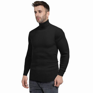 Sudadera de Color Negro para Hombre, Manga Larga, Cuello Alto, Sudadera Deportiva para Hombre, para Entrenamiento, Trotar, Correr - Product Image 5