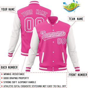 Chaqueta universitaria bordada personalizada con estilo Unisex, chaqueta de bombardero de motocicleta fina con soporte de relleno de algodón de lana de cuero suave para primavera - Product Image 3