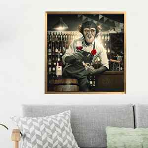 Toile imprimée artistique : élégante œuvre d'art animalière pour une décoration intérieure tendance, encadrée de dorure. - Product Image 1