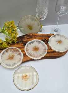 High Gloss <b>Epoxy</b> Resin Bohemian Style Handmade Eco-Friendly Drink Coaster Smooth Surface Customized Design for Premium Home - Product Image 4