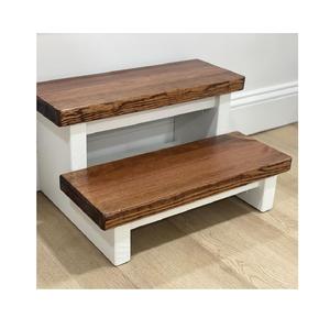 Natural Wood Step <b>Stool</b> with Clean Polished Grain Ideal <b>for</b> Kitchen Shelves Bedroom Closets Bathroom Use and Home Access - Product Image 2