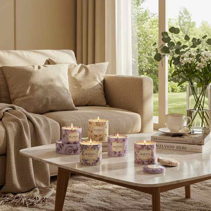 Korea Customized Luxury Candle Natural Candle Household Relaxing Scent Home Deco Flower Pattern Aromatherapy flower candles