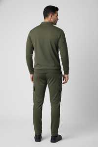 <b>Men</b> Plus Size Custom Breathable Olive <b>Green</b> Comfort Fit Cargo Tracksuits OEM Winter Running Training Casual100%Cotton Sweat <b>Suit</b> - Product Image 5