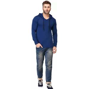 Gym Winter Men-Boys Sweat Shirt-Keep Warm T-shirt à capuche en coton mélangé bleu marine - Product Image 5