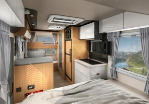 Modern Caravanning Trailer Motorhome RV Camper with <b>Kitchen</b> Bathroom Sleeping Space for Touring <b>Camping</b> - Product Image 2