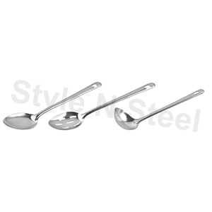 Juego de herramientas con mangos de cocina de acero inoxidable plateado de diseño clásico de 5 piezas, respetuoso con el medio ambiente y resistente al calor - Product Image 2