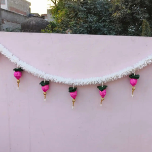 Hermosa tendencia jazmín Lotus Toran puerta Bnadarwal, ventana cenefa templo telón de fondo, escenario telón de fondo, Haldi telón de fondo Mehendi - Product Image 1