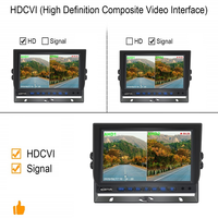 Système DVR avec moniteur IPS 7 pouces 12-36V | Enregistrement AHD 1080P double canal avec 2 caméras et écran partagé pour camion, bus, camping-car, remorque à chevaux, usage intensif