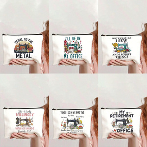 Large Capacity Canvas Pencil Case <b>Zipper</b> Closure Portable Cosmetic <b>Bag</b> for Students Casual Letter Polyester <b>Storage</b> Pouch - Product Image 1