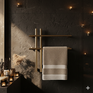 Chauffe-serviettes électrique mural de luxe en acier inoxydable doré à séchage rapide étanche moderne - Product Image 3