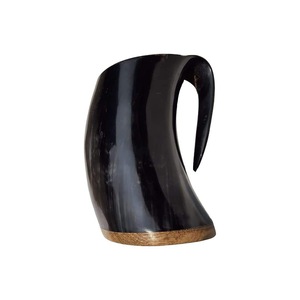 Mug en corne de buffle authentique et écologique, fait à la main, de qualité alimentaire, style médiéval, religieux, Feng Shui, mug à bière animal - Product Image 6