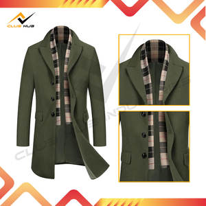 Manteau long à carreaux de haute qualité pour homme, coupe ajustée, coupe-vent, simple boutonnage, méthode de tissage, 100 % polyester 3D - Product Image 5