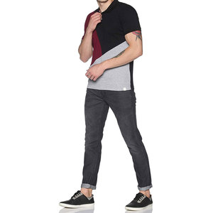 Polos de golf de toutes les couleurs pour hommes, polos à manches courtes, chemise de travail rayée à blocs de couleurs pour hommes Ringer Half Sleeves - Product Image 4