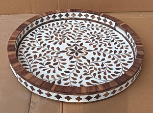 Nieuwe Aankomst Parelmoer Hout Koffie Dienblad Voor Thuis Tafelblad Restaurant Decor Thee Serveerschaal Door Ambachtelijke <span class=keywords><strong>Auar</strong></span>
