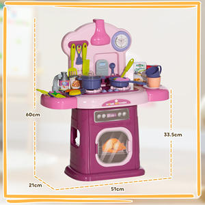 AIYAPLAY-Cocina de juguete para niños de 3 a 6 años con 38 accesorios y sonidos realistas, en PP y ABS, 51x21x60 cm, color rosa - Product Image 3