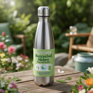 Bottiglia Termica Abano Riciclata Sostenibile, Gadget Ecologico Promozionale per Bevande - Product Image 3