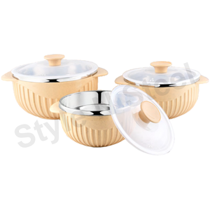 Aura Bowl Set Storage Bowl Set Precio Cocina de acero inoxidable Almacenamiento de alimentos Ensaladera Set con tapa transparente - Product Image 1