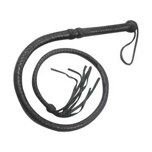 Pieds longs 12 tresse en cuir noir véritable taureau fouet robuste fabriqué à la main Bullwhip entraînement en plein air Sport équestre bétail - Product Image 5