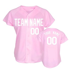 Offre Spéciale personnalisé blanc 100% Polyester Raglan Baseball chemise/bouton vers le bas personnalisé femmes Baseball Jersey - Product Image 3