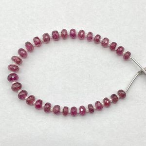 Perles en forme de rondelle à facettes en tourmaline rose de qualité AAA, perles de pierres précieuses naturelles 5.5-6.5MM pour la fabrication de bracelets - Product Image 4