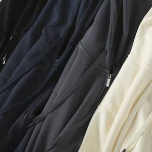 Sweats à capuche zippés pour hommes, automne-hiver, logo personnalisé, coton épais et chaud, échantillon gratuit, vente en gros d'usine, design doublé, crocheté, uni - Product Image 2