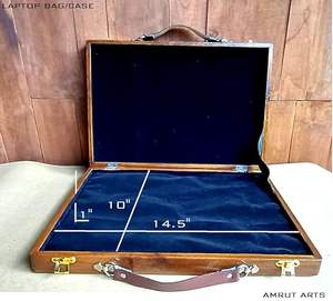Handmade Wooden Laptop Bag Polished <b>Briefcase</b> with Decoration Touch for Laptop Carrying - Product Image 2