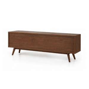 Mid Century Solid Wood TV Console Cabinet with Four Drawers Open Shelves Wooden <b>Media</b> <b>Storage</b> Stand for Living Room - Product Image 5