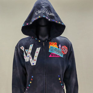 Sudadera con Capucha Personalizada de 420 g/m², 100% Algodón, Estilo Urbano Invernal, Bordado Desgastado, Corte Regular, Lavado Ácido, Vintage, con Pedrería - Product Image 1