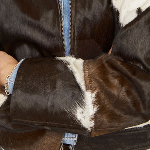 Chaqueta de cuero de piel de vaca de alta calidad con el mejor diseño de invierno Nueva llegada Chaqueta de cuero de pelo de moda con logotipo frontal - Product Image 5