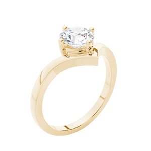 แหวนแต่งงานประดับเพชรโรสโกลด์14K แหวนหมั้นเพชรโซลิแทร์สำหรับผู้หญิง - Product Image 3