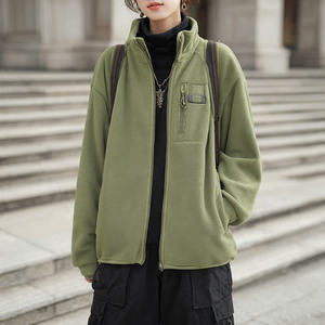 Chaqueta de Forro Polar para Mujer con Bolsillo en el Pecho, Chaqueta de Forro Polar 100% Poliéster, Chaqueta de Forro Polar con Cuello Alto para Mujer - Product Image 4