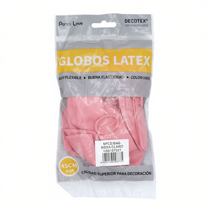 Palloncini in Lattice Decotex 45cm Rosa Chiaro, Confezione da 6 Pezzi per Decorazioni Festa - Product Image 2