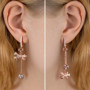 Pendientes colgantes de moda Jeulia Knot de plata de ley con diseño desigual - Product Image 4