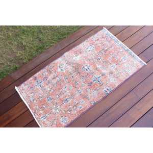 พรมวินเทจ พรมขนาดเล็ก 1.7x3.1 ฟุต พรมลายทางสีแดง - Product Image 2