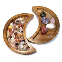 Plateau en bois de design moderne, plateau en bois en forme de demi-lune, service de petit-déjeuner, article de décoration, meilleurs prix