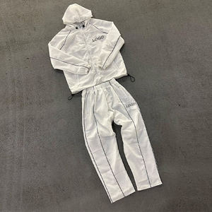 Vêtements de sport en nylon réfléchissants à fermeture éclair personnalisés combinaison de jogging résistante au vent pour veste et pantalon d'été à fermeture éclair - Product Image 4