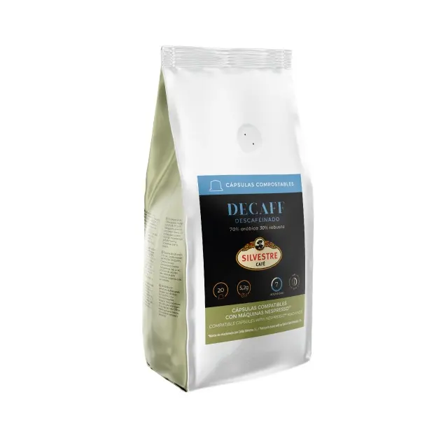 Hochwertiger 50% arabischer 50% robuster entkaffeinierter Kaffee Nespresso kompatible kompostierbare Kapseln für den heimgebrauch