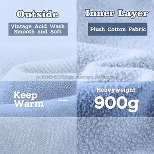 Sudaderas con capucha para hombre Sudadera con capucha de gran tamaño Lavado de felpa Sudadera con capucha de algodón térmico Sudaderas con capucha y sudaderas térmicas de algodón para hombres - Product Image 5