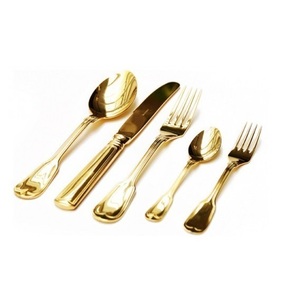 Couverts en métal en laiton sur mesure en acier inoxydable cuillère de luxe fourchette et couteau couverts ensemble de couverts en gros. - Product Image 4