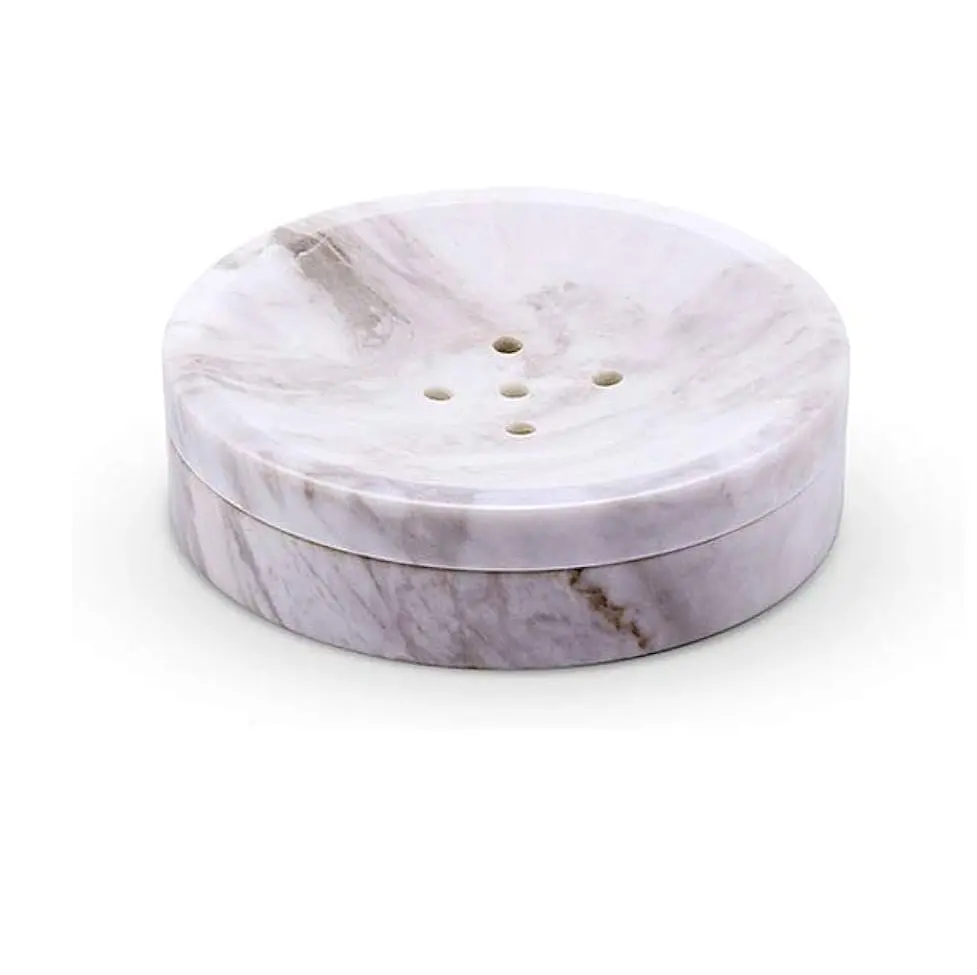 Portasapone rotondo in marmo di alta qualità accessori per il bagno di marmo piatti di sapone di qualità ammirevole