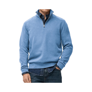 <b>Men's</b> Casual Style <b>Men's</b> Winter 65/35 Cotton & Polyester Fleece Color Blank <b>Half</b>-<b>Zip</b> Stand Collar <b>Sweatshirt</b> - Product Image 6